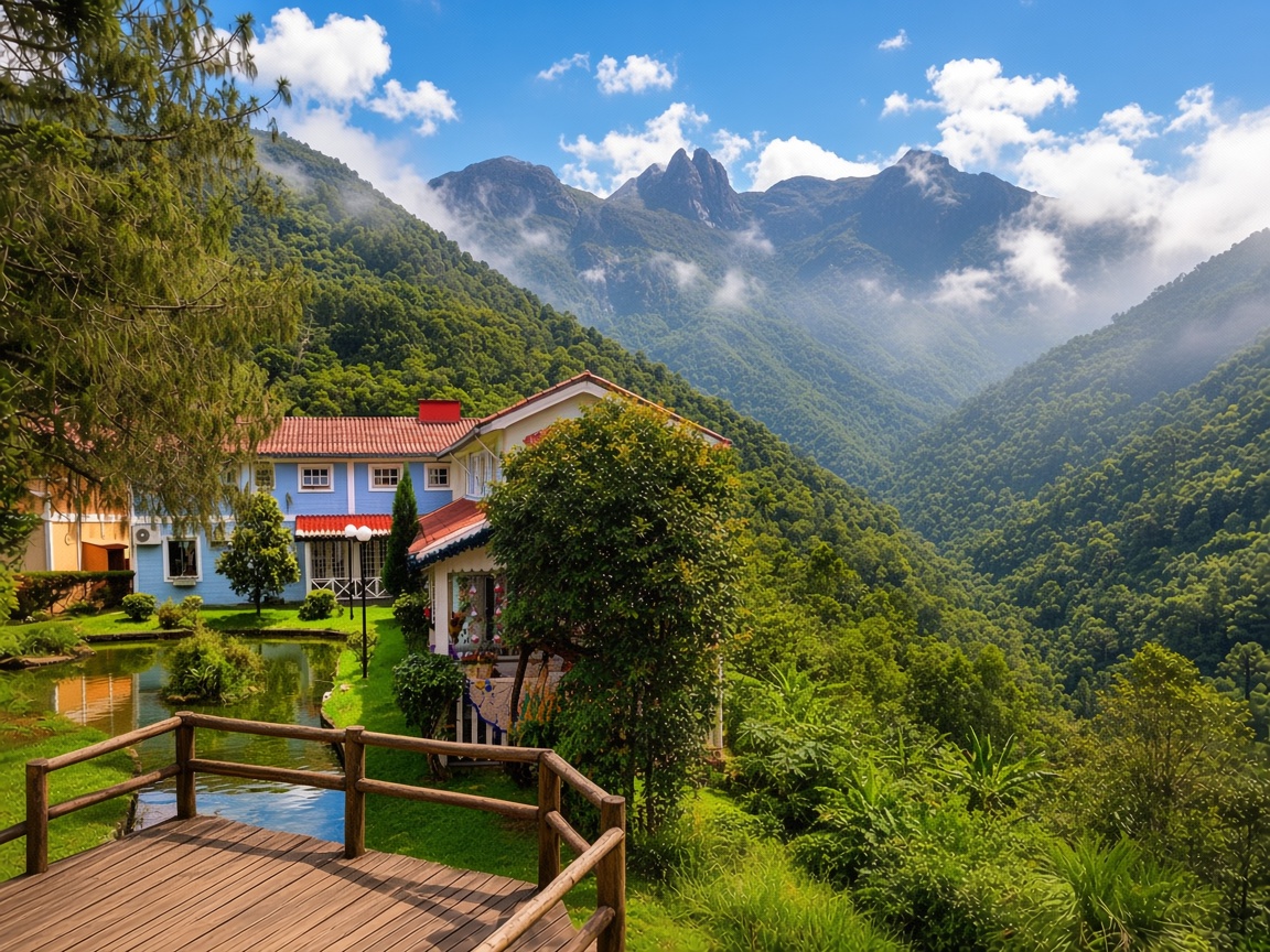 Mirante com vista para as montanhas de Visconde de Mauá